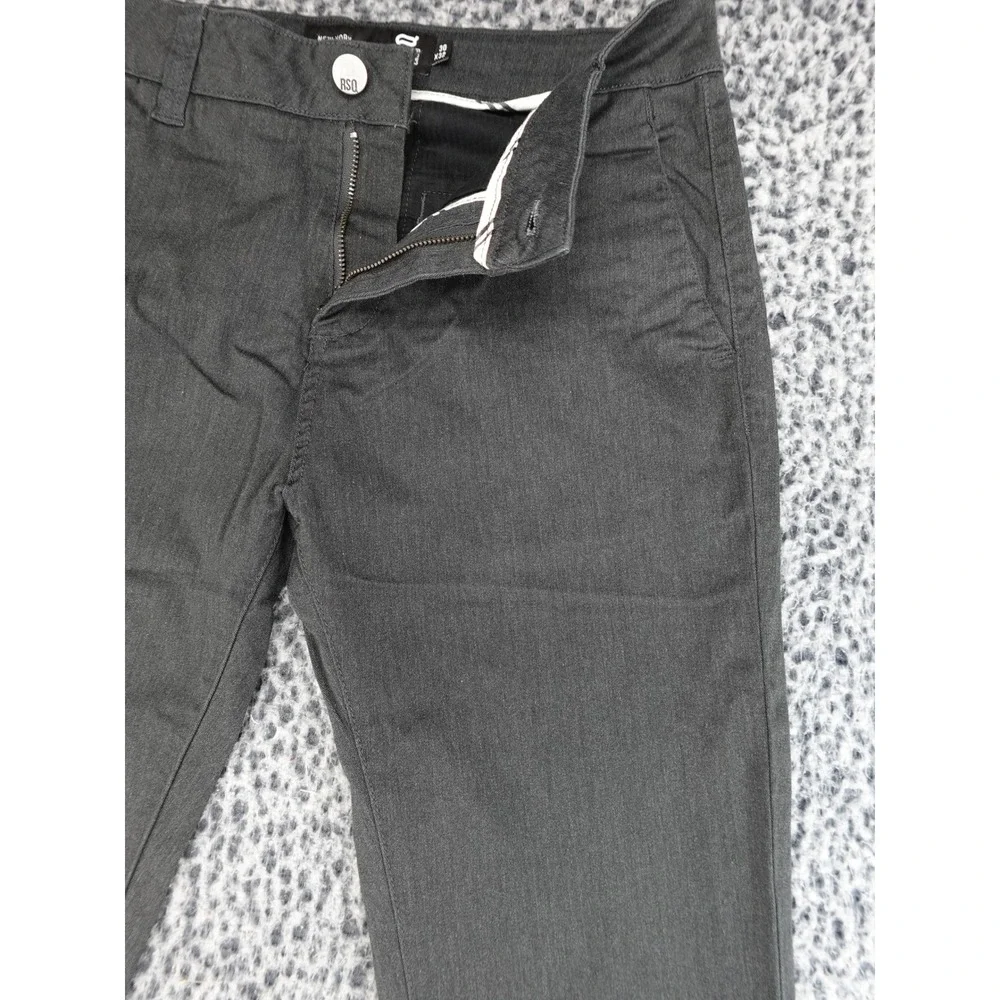 RSQ Slim Straight Pants Mens 30x32 Grey Charcoal Chino Skater Trousers‎